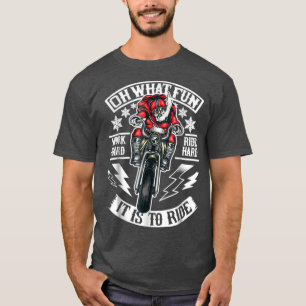 Mens Christmas Motorcycle Santa Biker oh what fun  T-Shirt