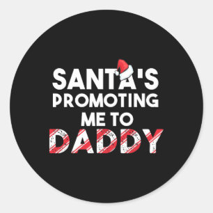 Mens Christmas Pregnancy Announcement - New Dad Gi Classic Round Sticker