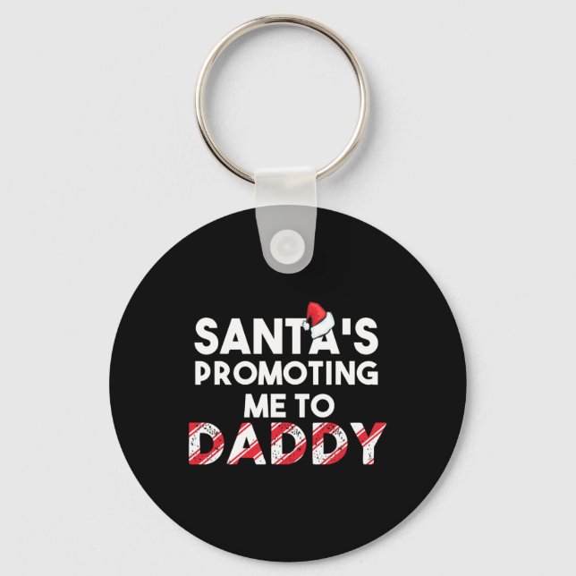 Mens Christmas Pregnancy Announcement - New Dad Gi Key Ring (Front)