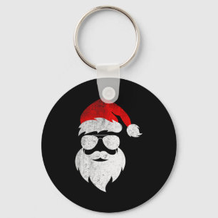 Mens Christmas Santa Claus Face Sungles With Hat B Key Ring