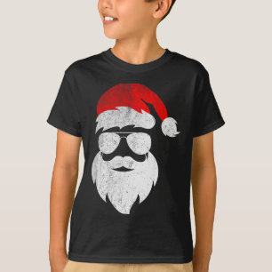 Mens Christmas Santa Claus Face Sungles With Hat B T-Shirt
