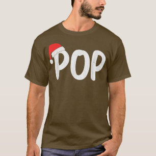 Mens Christmas Santa Hat Matching Family Pop Xmas T-Shirt