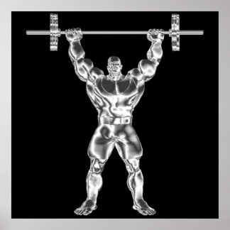 Mens Chrome Powerlifter Poster