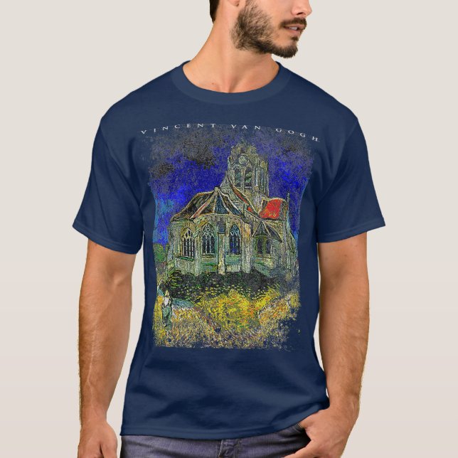 Mens Church At Auverssuroise  Van Gogh Painting T-Shirt (Front)