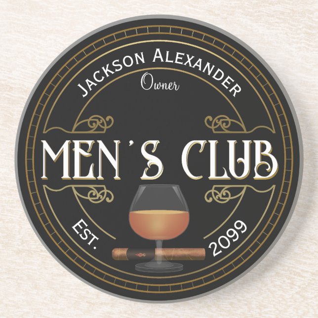 Men's Cigar and Drink Club Coasters (Front)