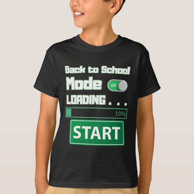 Mens Ck To School Mode Loading – Gamer Style Humou T-Shirt (Front)