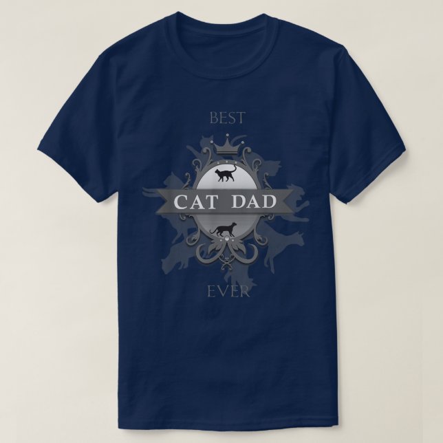 Mens Classic Best Cat Dad Ever Cute Kitty Father  T-Shirt (Design Front)