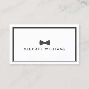 Men's Classic Bow Tie Logo - Black and White Business Card