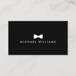 Men's Classic Bow Tie Logo - White and Black Business Card