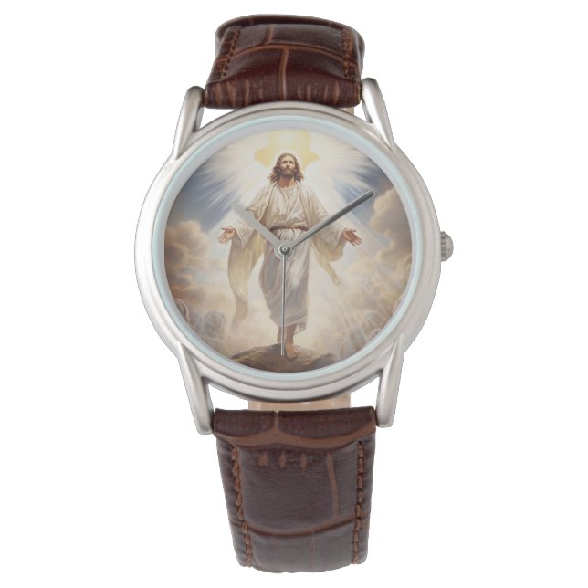 Men's Classic Leather Watch-Jesus Watch (Front)
