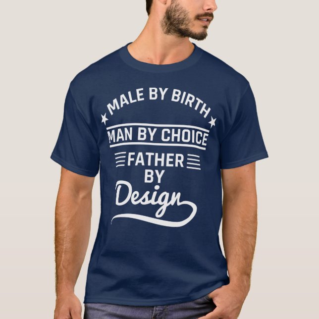 Men's Classic Male By Birth T-Shirt (Navy/White) (Front)