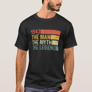 Mens Classic Vintage 1943 80th Birthday Decoration T-Shirt