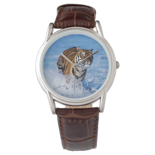 Mens Classic Watch/Wildlife Tiger Watch (Front)