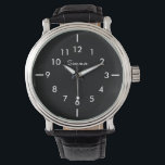 Men's Classy Personalised Watch<br><div class="desc">Elegant and classy design, with clean and simple customisation. These watches are for any man you want to thank, whether it's brotherly love or everlasting love. Perfect for holidays, thanks yous, groomsmen, and more! Elegant and easy to designs to withstand the changes in fashion, and water resistant to help withstand...</div>