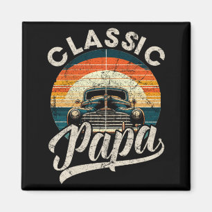 Mens Clic Papa Funny Saying Car Lover Men Dad Papa Magnet