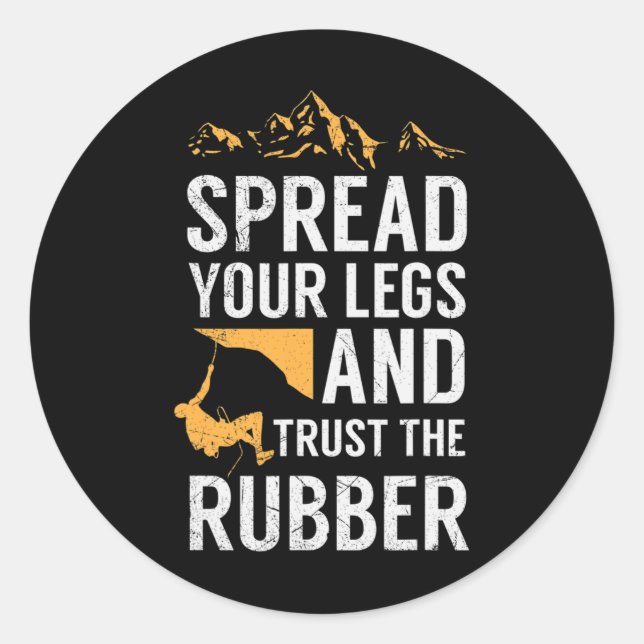 Mens Climbing Design For A Rock Climber  Classic Round Sticker (Front)