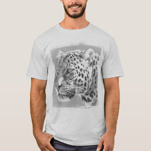 Mens Clothing Leopard Head Modern Template Ash T-Shirt