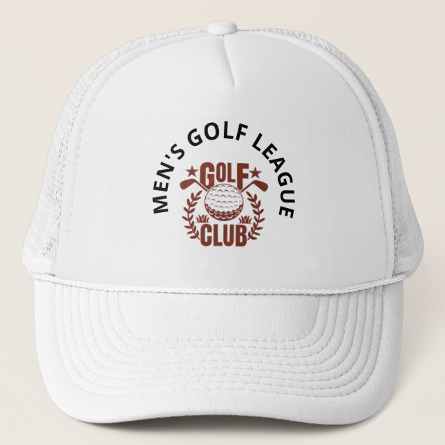 Men's Club Golf League Logo Personalise Trucker Hat (Front)