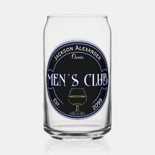 Men's Club Man Cave Drinkware Can Glass