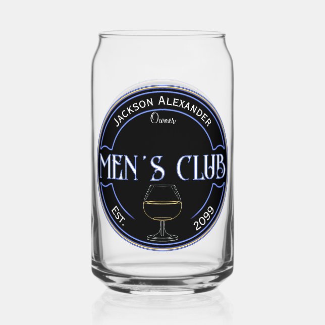 Men's Club Man Cave Drinkware  Can Glass (Front)