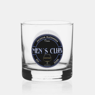 Men's Club Man Cave Drinkware Rocks Whiskey Glass
