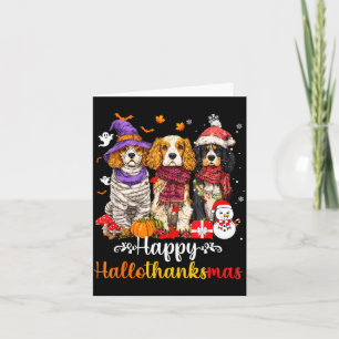 Mens cocker spaniel dog christmas halloween card
