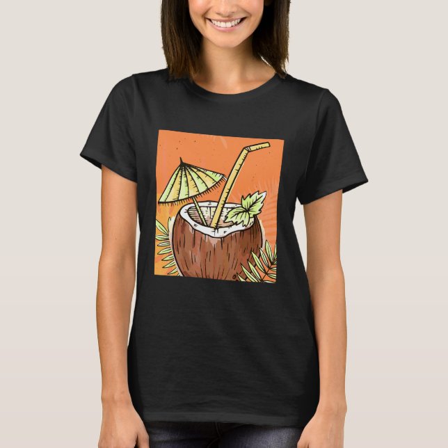 Mens Coconut Pattern Tropical Love Aesthetic T-Shirt (Front)