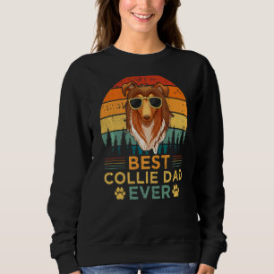 Mens Collie Dog Vintage Best Collie Dad Father's Sweatshirt