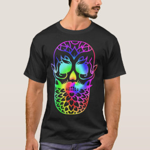 Mens Colorful Tie Dye Sugar Skull Rainbow Colors T-Shirt