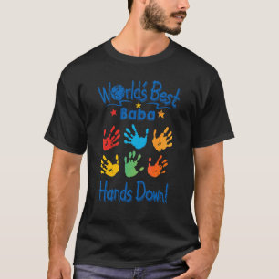 Mens Colourful Little Hands Worldu2019s Best Baba T-Shirt