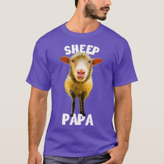 Mens Colourful Sheep Lover I Love My Sheep Papa T-Shirt