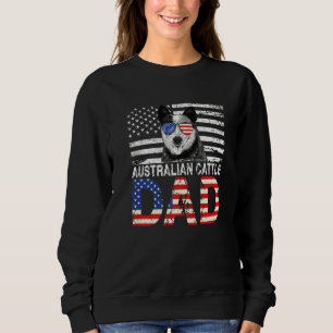 Mens Cool Australian Cattle Dad Usa Flag Patriotic Sweatshirt