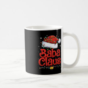 Mens Cool Baba Claus With Santa Hat Christmas Ligh Coffee Mug