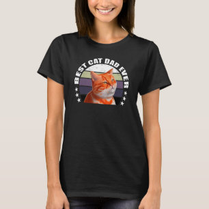 Mens Cool Best Cat Dad Ever! Feline Owners Vintage T-Shirt