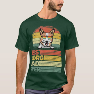 Mens Cool Best Corgi Dad Ever Funny Fathers Day T-Shirt