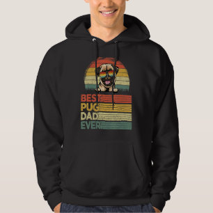 Mens Cool Best Pug Dad Ever Father's Day Hoodie