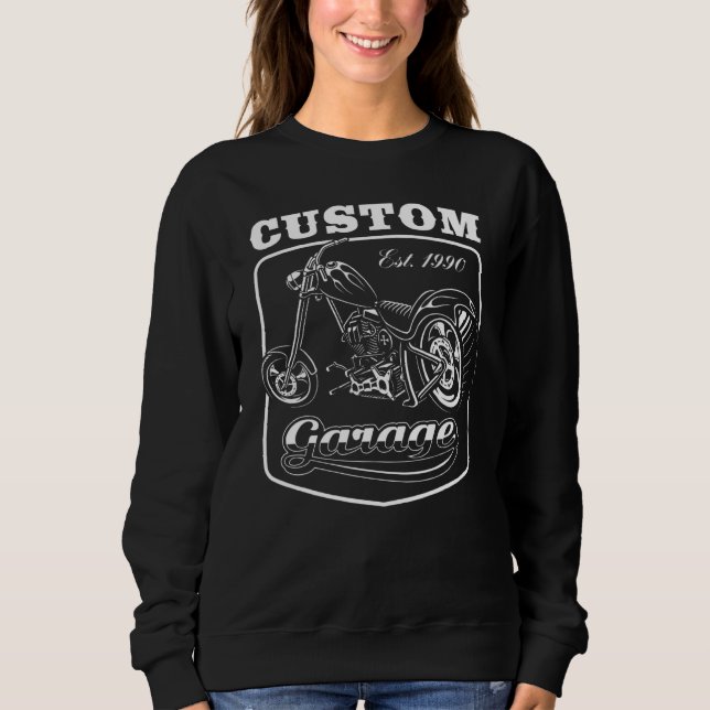 Mens Cool Biker For Motorcyclists Chopper Custom Sweatshirt (Front)