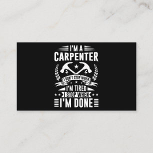 Mens Cool Carpenter Funny Joiner Hard Work Woodwor Business Card