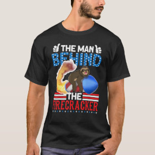 Mens Cool Dad  Little Sloth Flies Fireworks T-Shirt