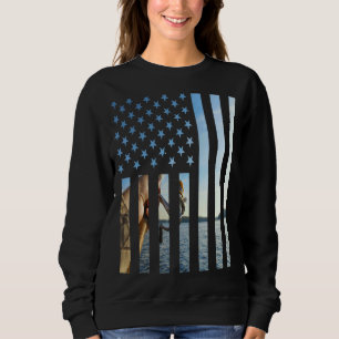 Mens Cool Fishing Us Camouflage Usa Flag Bass Fish Sweatshirt