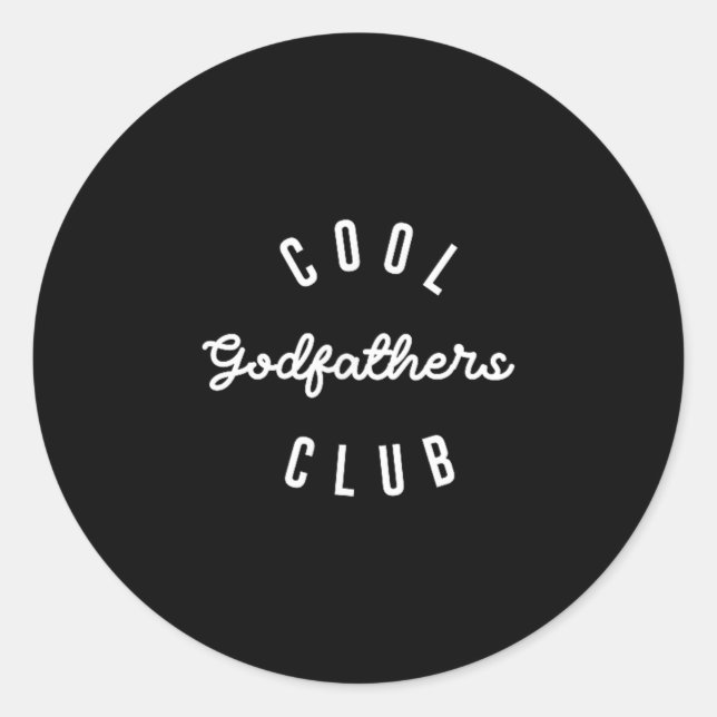 Mens Cool Godfathers Club, Pregnancy Announcement  Classic Round Sticker (Front)