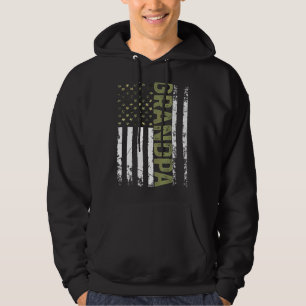 Mens Cool Grandpa American Patriotic Usa Flag Fath Hoodie