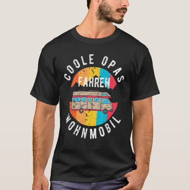 Mens Cool Grandpa Driving Motorhome Camping Camper T-Shirt (Front)