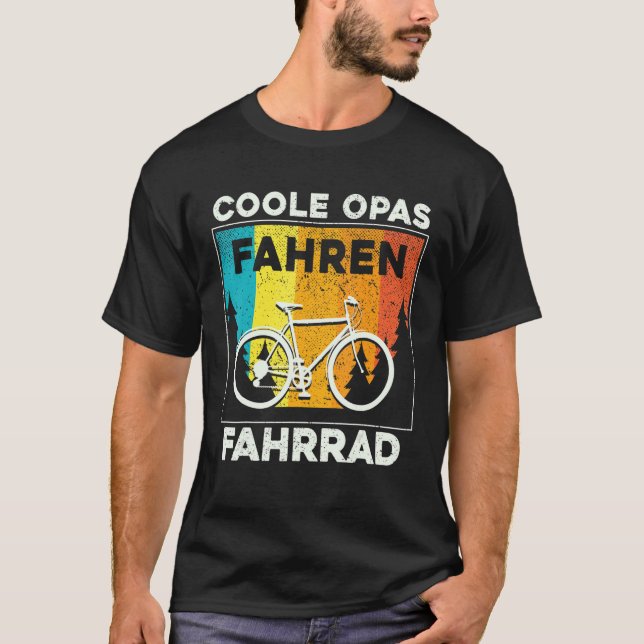 Mens Cool Grandpa Riding Bike Grandfather Cyclist  T-Shirt (Front)