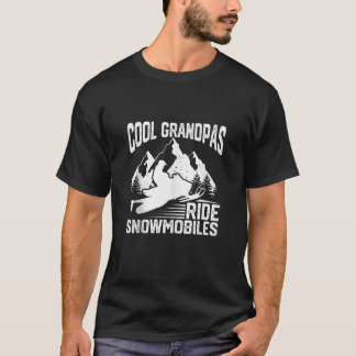 Mens Cool Grandpas Ride Snowmobiles Funny Snowmobi T-Shirt