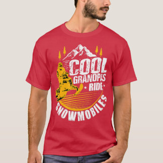 Mens Cool Grandpas Ride Snowmobiles Gift Funny Sno T-Shirt