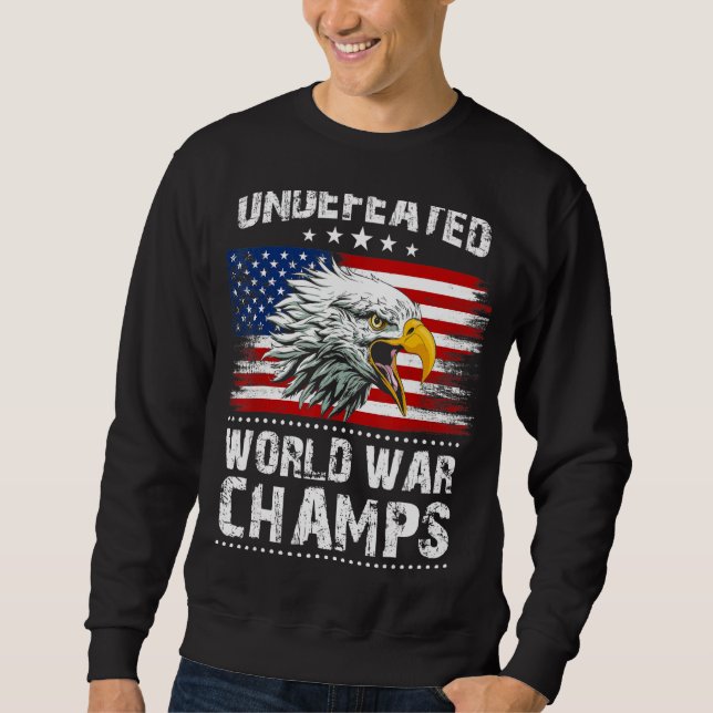 Mens Cool Grumpy Old Veteran World War Champs Vint Sweatshirt (Front)