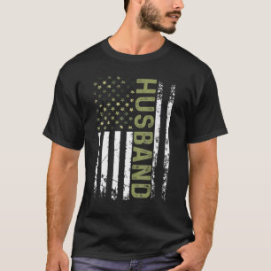 Mens Cool Husband American Patriotic Usa Flag Fath T-Shirt
