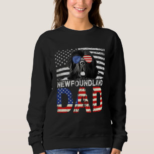 Mens Cool Newfoundland Dad Usa Flag Patriotic Fath Sweatshirt