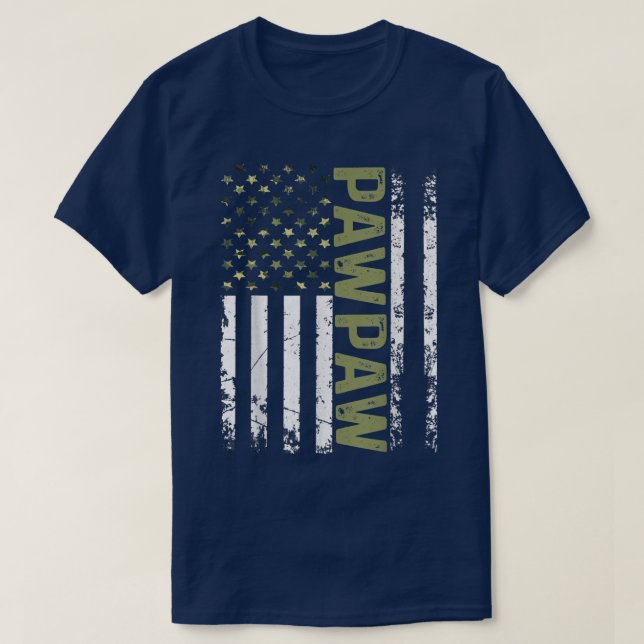 Mens Cool Pawpaw American Patriotic USA Flag Fathe T-Shirt (Design Front)